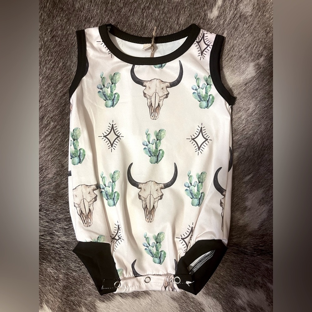 Cactus print baby onsie